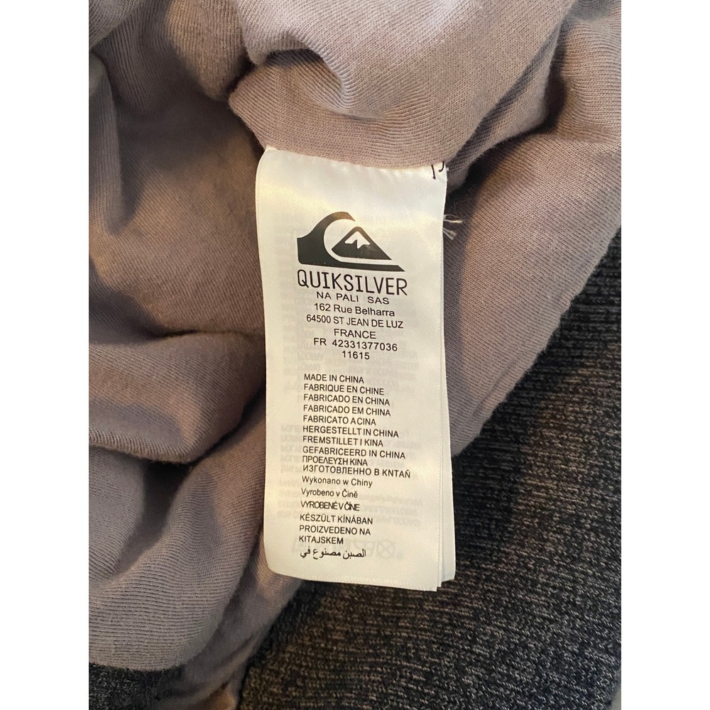 Quiksilver Mens Small Charcoal Gray Heather Full Zip Hooded Jacket Skater Casual - Picture 9 of 11